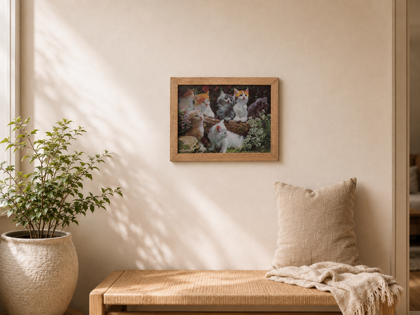 Colorful Kitten Collage 3D lenticular artwork displayed at natural scale