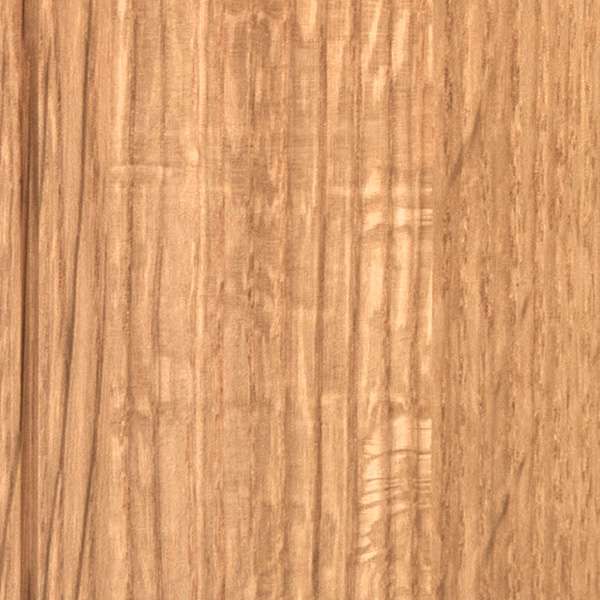 Close view of finished quarter-sawn white oak grain and ray fleck